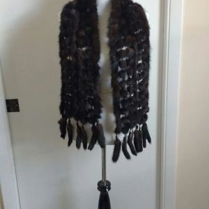 Genuine Mink Fur Scarf NWOT